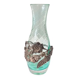 Vase with metal hardware