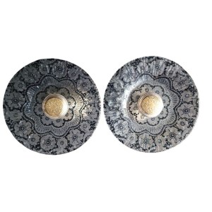 Pair of silver-plated platters, Norblin, before 1914 / with later dedication, Masonic lodge, 1956