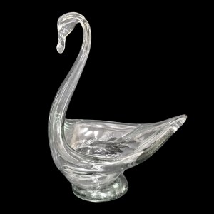 Glass swan platter