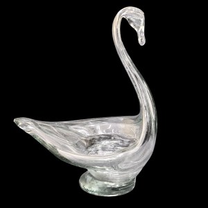 Glass swan platter