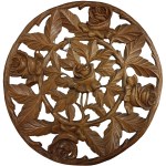 Wooden ornament with floral motif