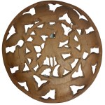 Wooden ornament with floral motif