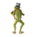 Karl Kouba, Frog in cylinder and with binoculars (Viennese bronze), late 19th century-early 20th century.