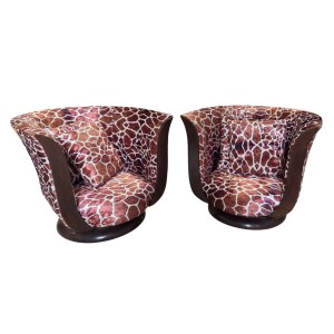 A pair of tulip armchairs in Art Déco style / Le Malandre