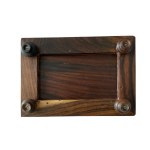 Kasetka drewniana vintage z palisandru, inkrustowana kością w słonie, Indie