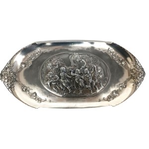 Art Nouveau silver-plated tray, WMF Württembergische Metallwarenfabrik, late 19th-early 20th century.