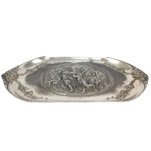 Art Nouveau silver-plated tray, WMF Württembergische Metallwarenfabrik, late 19th-early 20th century.