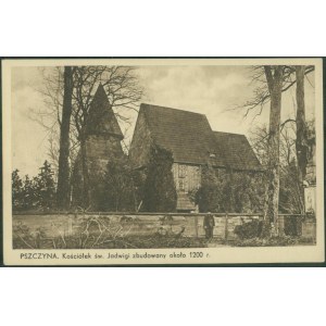 PSZCZYNA - Kościółek św. Jadwigi zbudowany ok. 1200 r., Alfons Likay, Pszczyna, druk sepia, ok. 1920,