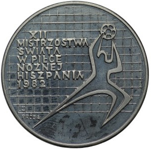NIKIEL SAMPLE, 200 gold 1982, XII World Cup in PN - goalkeeper right, no Espana inscription