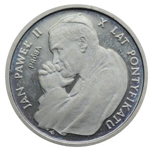 PRÓBA NIKIEL, 1 000 złotych 1988, Jan Paweł II - X Lat Pontyfikatu