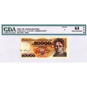 20,000 zloty 1989, Series A, MODEL No. 0881