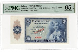 ABNCo, 20 złotych 1939 - SPECIMEN