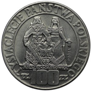 NIKIEL SAMPLE, 100 gold 1966 - Mieszko and Dabrowka - characters