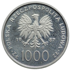SAMPLE OF NICHOLS, 1,000 gold 1987, John Paul II