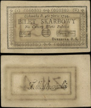 Poland, 4 Polish zlotys, 4.09.1794