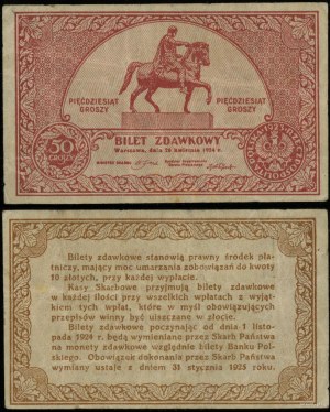 Poland, pass ticket - 50 groszy, 28.04.1924