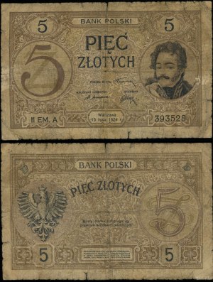Poland, 5 zloty, 15.07.1924