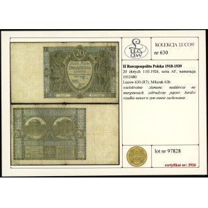 Polska, 20 złotych, 1.03.1926, AF