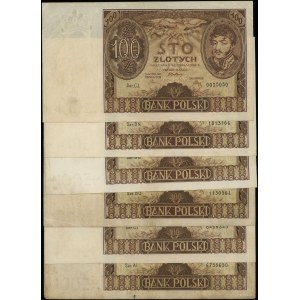 Polska, zestaw: 6 x 100 złotych, 9.11.1934