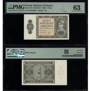 Polsko, 1 zlotý, 1.10.1938, IG