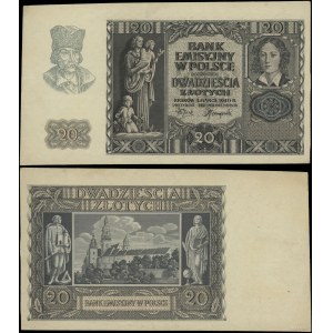 Polska, niedokończony druk 20 złotych, 1.03.1940