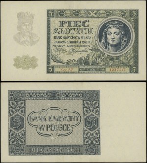 Poland, 5 zloty, 1.08.1941