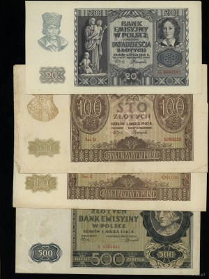 Poland, set of 4 banknotes, 1.03.1940