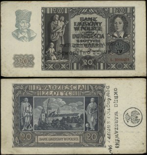 Poland, 20 zloty, 1.03.1940
