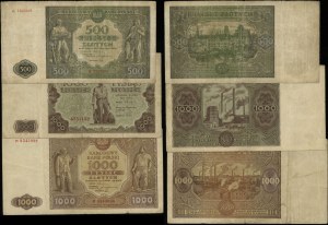 Poland, set of 3 banknotes, 1946-1947
