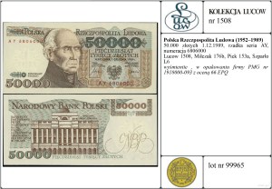 Poland, 50,000 zloty, 1.12.1989