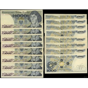 Polska, zestaw 8 banknotów 1.000 złotowych, 1975-1979