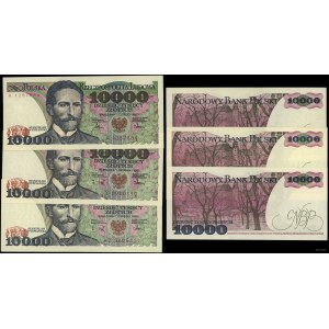 Polska, zestaw: 3 x 10.000 złotych, 1987-1988