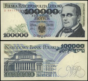 Poland, 100,000 zloty, 1.02.1990