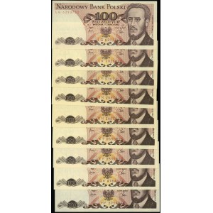 Polska, zestaw: 9 x 100 złotych, 1979-1982