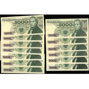 Polska, zestaw: 13 x 5.000 złotych, 1.06.1982