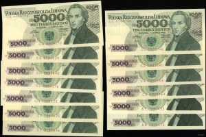 Poland, set: 13 x 5,000 zloty, 1.06.1982