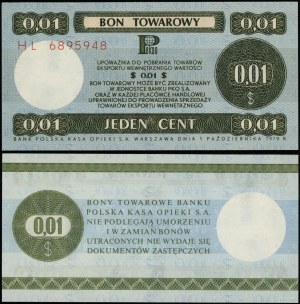 Poland, voucher for 1 cent ($0.01), 1.10.1979