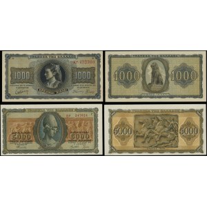 Grecja, zestaw: 1.000 drachm i 5.000 drachm, 21.08.1942 i 19.07.1943