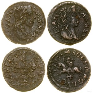 Polska, 2 x szeląg boratynka (szeląg miedziany), 1661, Ujazdów