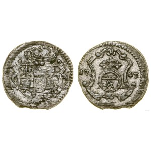 Polska, halerz (fenig), 1743 FWôF, Drezno