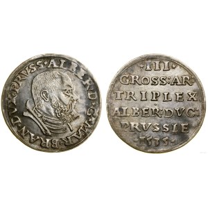 Prusy Książęce (1525-1657), trojak, 1535, Królewiec