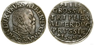 Ducal Prussia (1525-1657), trojak, 1544, Königsberg
