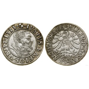 Prusy Książęce (1525-1657), grosz, 1533, Królewiec