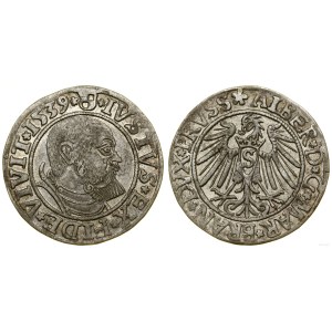 Prusy Książęce (1525-1657), grosz, 1539, Królewiec