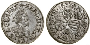 Austria, 3 krajcars, 1637, Graz