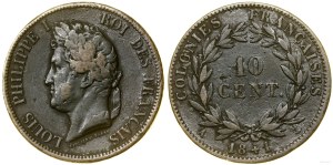 France, 10 centimes for the French colonies, 1841 A, Paris