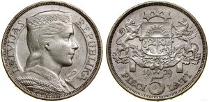 Latvia, 5 lats, 1929, London