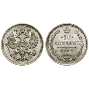Rosja, 10 kopiejek, 1898 СПБ АГ, Petersburg