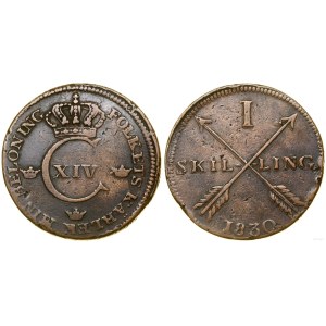 Szwecja, 1 skilling, 1830, Avesta