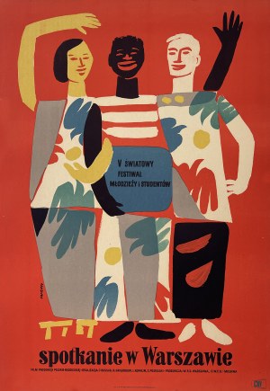 proj. Waldemar ŚWIERZY (1931-2013), Meeting in Warsaw. 5th World Festival of Young People and Students, 1955